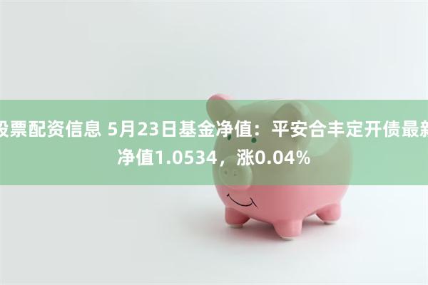 股票配资信息 5月23日基金净值：平安合丰定开债最新净值1.0534，涨0.04%