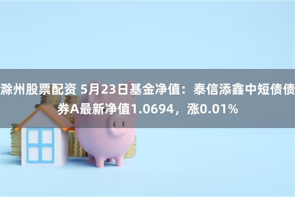 滁州股票配资 5月23日基金净值：泰信添鑫中短债债券A最新净值1.0694，涨0.01%