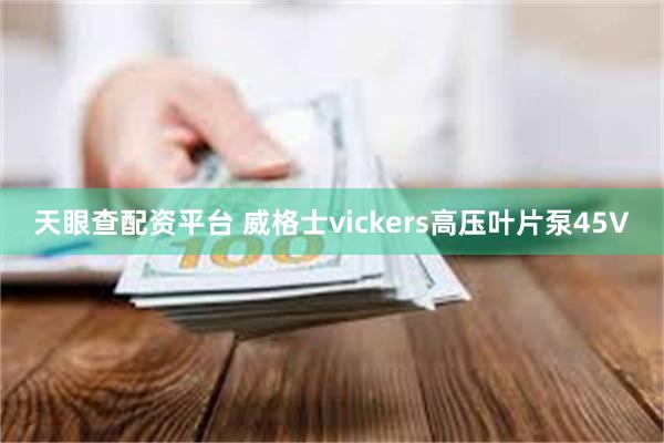 天眼查配资平台 威格士vickers高压叶片泵45V