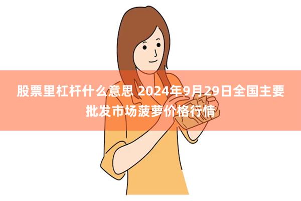 股票里杠杆什么意思 2024年9月29日全国主要批发市场菠萝价格行情